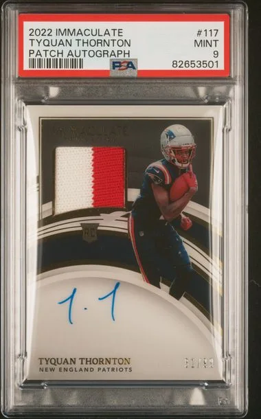 2022 Panini Immaculate Collection Tyquan Thornton Patch Autograph #117 card image