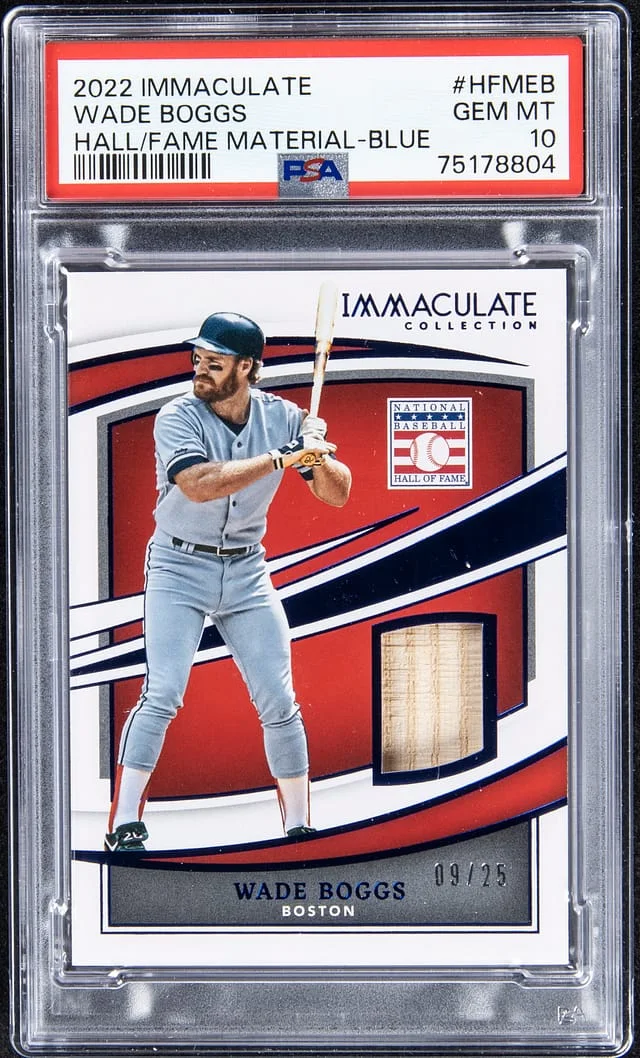 2022 Panini Immaculate Collection Wade Boggs Hall Of Fame Material Blue #HFM-EB card image