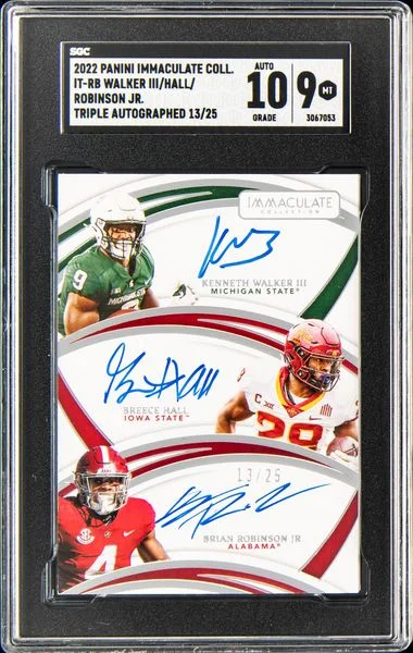 2022 Panini Immaculate Collection Waller Iii/ Hall/ Robinson Jr. Triple Autographed #LT-RB card image