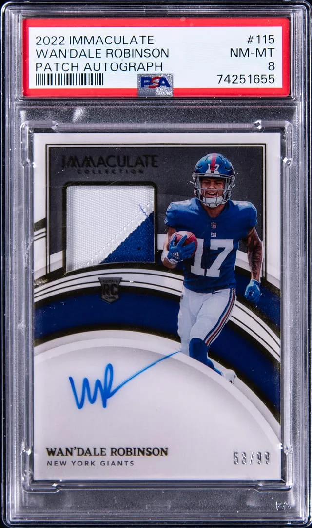 2022 Panini Immaculate Collection Wan'Dale Robinson Patch Autograph #115 card image