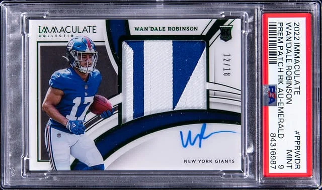 2022 Panini Immaculate Collection Wan'dale Robinson Premium Patch Autograph Emerald #PPR-WDR card image