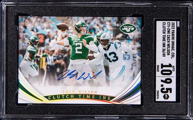 2022 Panini Immaculate Collection Zach Wilson Clutch Time Ink #CTI-ZWI card image