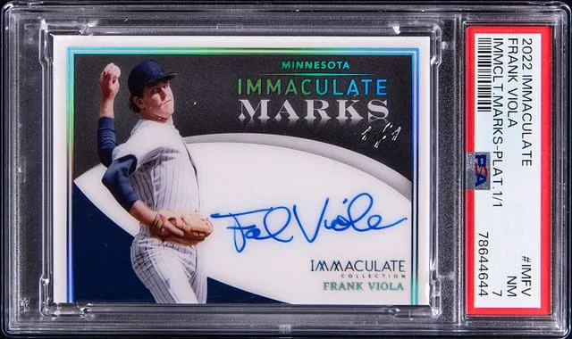 2022 Panini Immaculate Frank Viola Marks Platinum #IM-FV card image