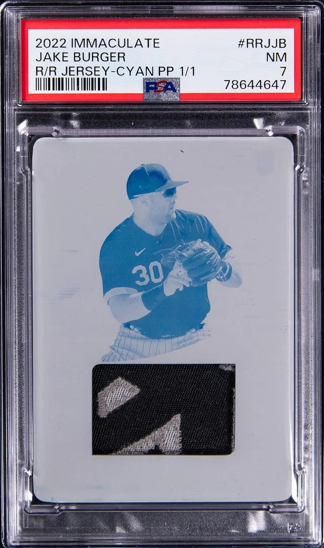 2022 Panini Immaculate Jake Burger Remarkable Jersey Cyan Printing Plate #RRJ-JB card image