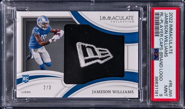 2022 Panini Immaculate Jameson Williams Player Caps Brand Logo #RL-JWI card image