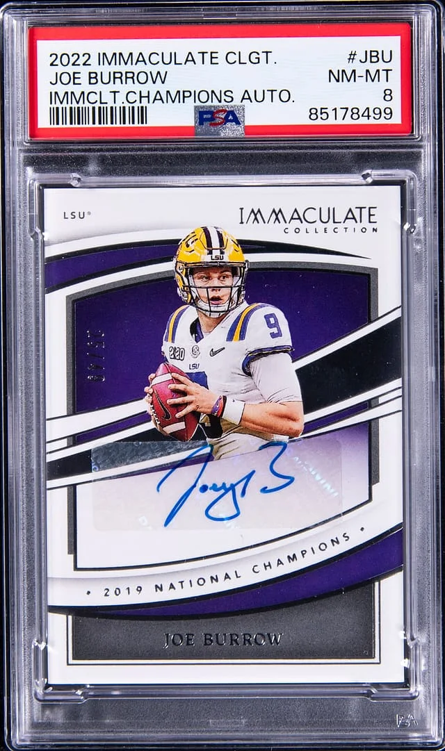 2022 Panini Immaculate Joe Burrow Collegiate Immaculate Champions Autograph #IC-JBU card image