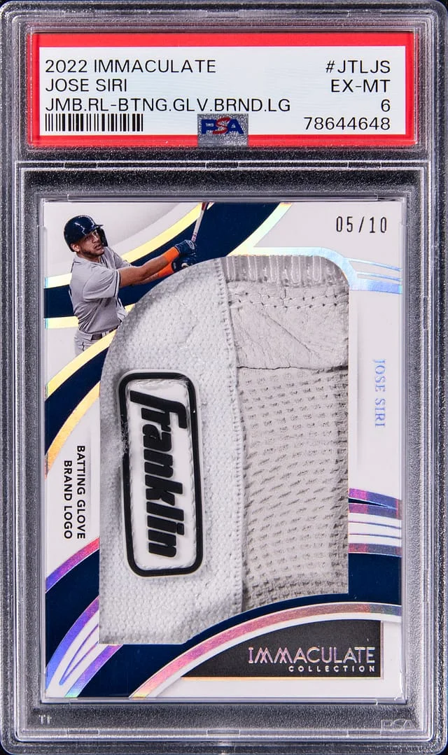 2022 Panini Immaculate Jose Siri Jumbo Relic Batting Glove Brand Logo #JTL-JS card image