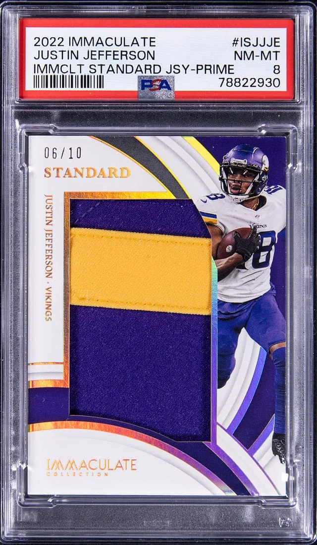 2022 Panini Immaculate Justin Jefferson Standard Jersey Prime #ISJ-JJE card image