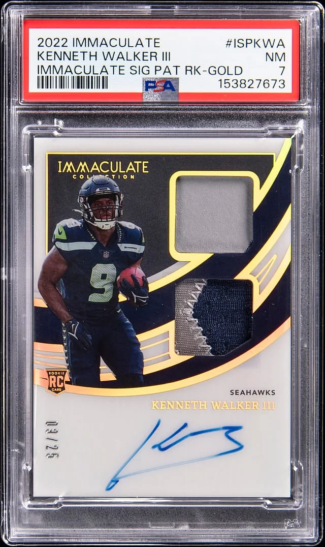 2022 Panini Immaculate Kenneth Walker III Signature Patch -Gold #ISP-KWA card image