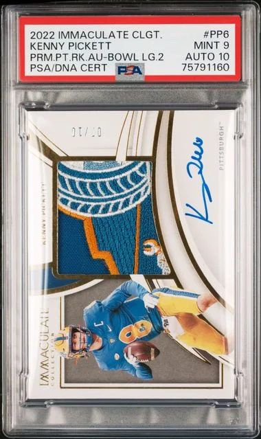 2022 Panini Immaculate Kenny Pickett Collegiate Premium Patch Autograph (RPA) Bowl Logo 2 #PP6 card image