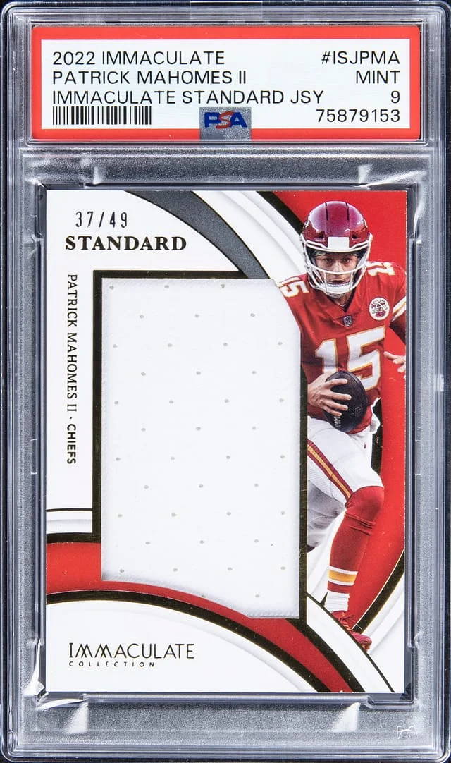 2022 Panini Immaculate Patrick Mahomes II Standard Jersey #ISJPMA card image