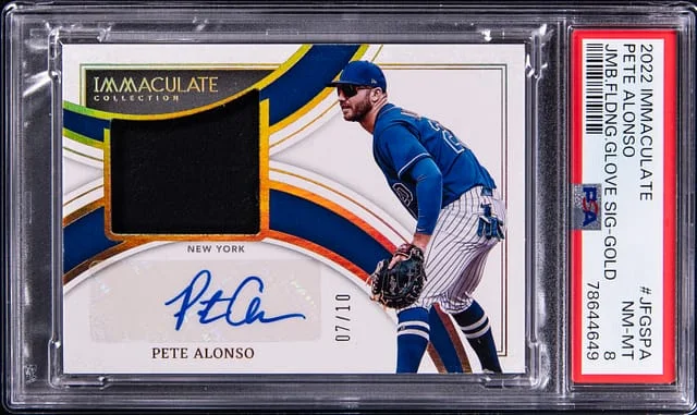 2022 Panini Immaculate Pete Alonso Jumbo Fielding Glove Signature Gold #JFGS-PA card image