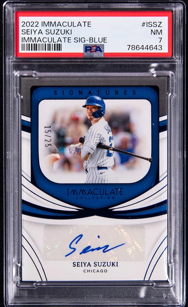 2022 Panini Immaculate Seiya Suzuki Signature Blue #IS-SZ card image
