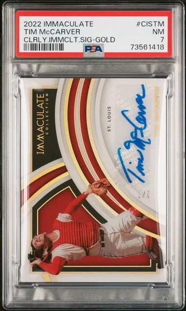 2022 Panini Immaculate Tim McCarver Clearly Immaculate Signatures Gold #CIS-TM card image