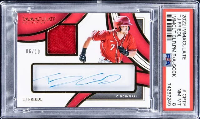 2022 Panini Immaculate TJ Friedl Clear Prime Relic Autographs #ICPTF card image