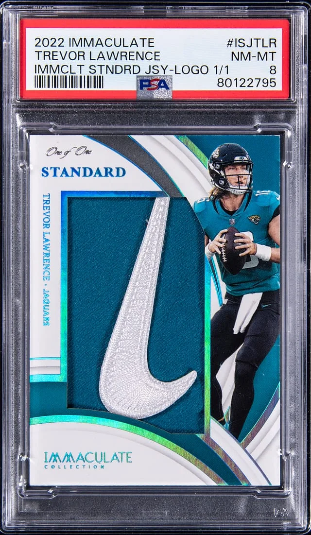 2022 Panini Immaculate Trevor Lawrence Standard Jersey Brand Logo #ISJ-TLR card image