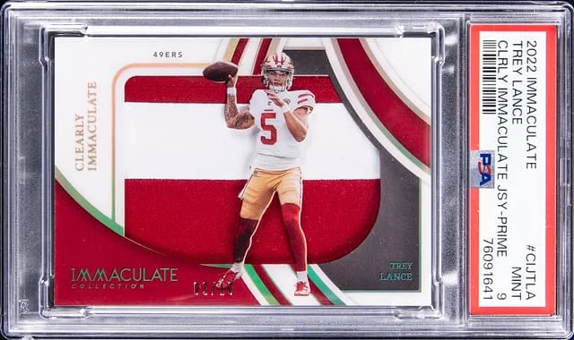 2022 Panini Immaculate Trey Lance Clearly Immaculate Jersey Prime #CIJTLA card image