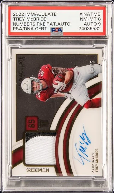 2022 Panini Immaculate Trey McBride Immaculate Numbers Patch Autographs #INA-TMB card image