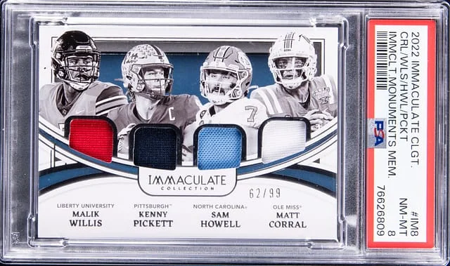2022 Panini Immaculate Willis/Pickett/Howell/Corral Collegiate Monuments Memorabilia #IM8 card image