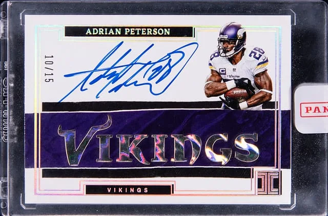 2022 Panini Impeccable Adrian Peterson Logo Autographs #ILA-ADP card image