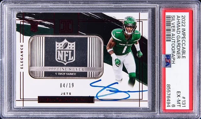 2022 Panini Impeccable Ahman Gardner Silver Autograph #131 card image