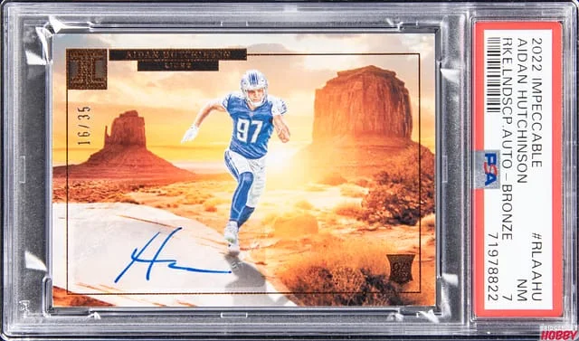 2022 Panini Impeccable Aidan Hutchinson Landscape Autographs Bronze #RLAAHU card image