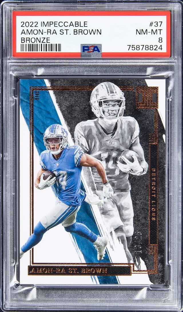 2022 Panini Impeccable Amon-Ra St.Brown Bronze #37 card image