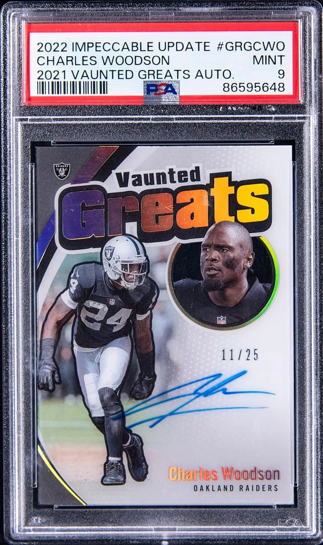 2022 Panini Impeccable Charles Woodson Update 2021 Vaunted Greats Autograph #GRGCWO card image