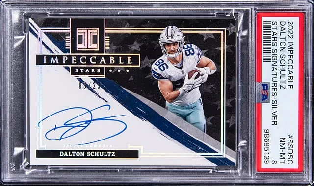 2022 Panini Impeccable Dalton Schultz Stars Signatures Silver #SS-DSC card image