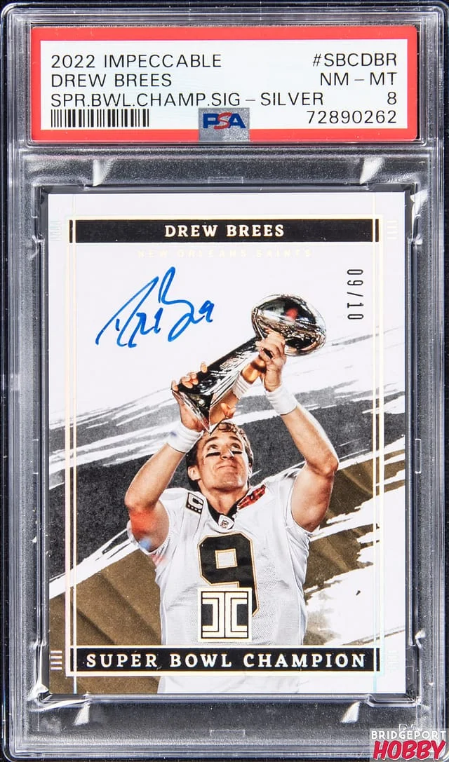 2022 Panini Impeccable Drew Brees Super Bowl Champion Signatures #SBCDBR card image
