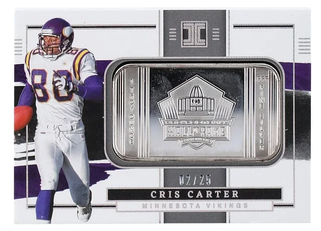 2022 Panini Impeccable Football Cris Carter Hall of Fame - Silver Bar #HOF-CCA card image