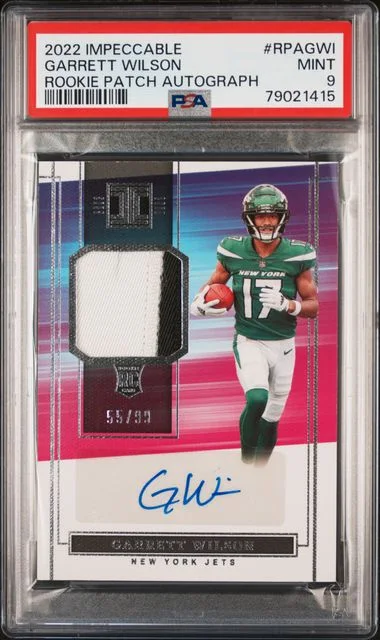 2022 Panini Impeccable Garrett Wilson Patch Autographs #RPAGWI card image