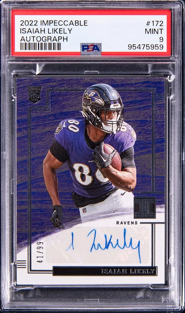 2022 Panini Impeccable Isaiah Likely Autograph #172 card image