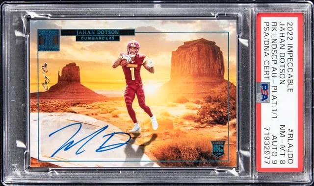 2022 Panini Impeccable Jahan Dotson Landscape Autographs Platinum #RLA-JDO card image