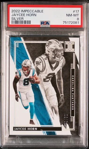 2022 Panini Impeccable Jaycee Horn Silver #17 card image