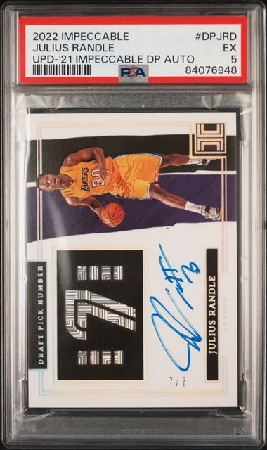 2022 Panini Impeccable Julius Randle Update 2021 Impeccable Draft Pick Autograph #DPJRD card image