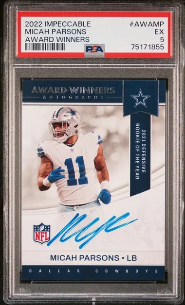 2022 Panini Impeccable Micah Parsons Award Winners Autographs #AWA-MP card image