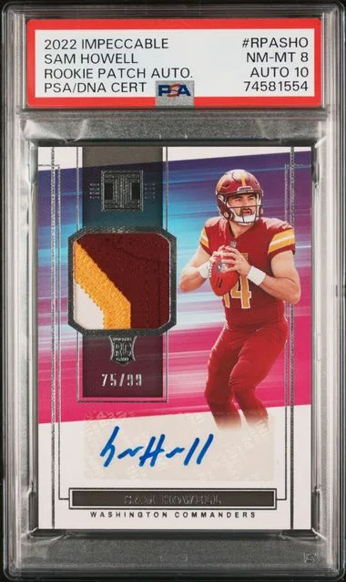 2022 Panini Impeccable Patch Autographs Rpasho Sam Howell #no-number card image