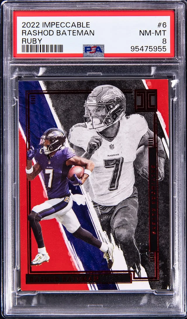 2022 Panini Impeccable Rashod Bateman Ruby #6 card image