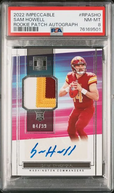 2022 Panini Impeccable Sam Howell Patch Autographs #RPASHO card image