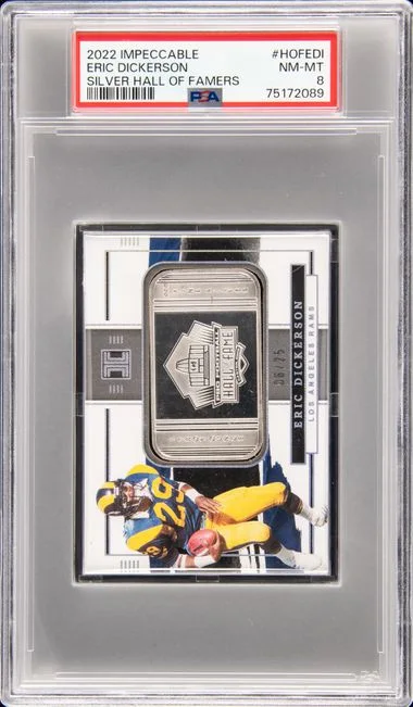 2022 Panini Impeccable Silver Hall Of Famers Hofedi Eric Dickerson #no-number card image