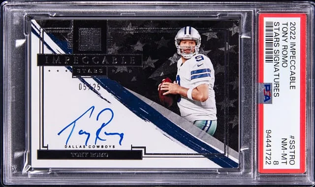 2022 Panini Impeccable Tony Romo Stars Signature #SS-TRO card image