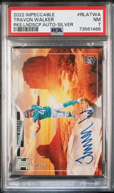 2022 Panini Impeccable Travon Walker Landscape Autographs Silver #RLA-TWA card image