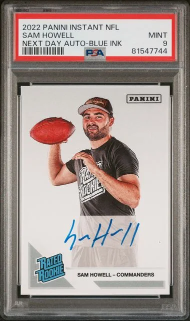 2022 Panini Instant NFL Next Day Autographs Blue Ink Sam Howell #no-number card image