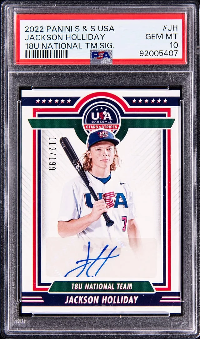 2022 Panini Jackson Holliday Stars & Stripes USA 18U National Team Signature #18US-JH card image