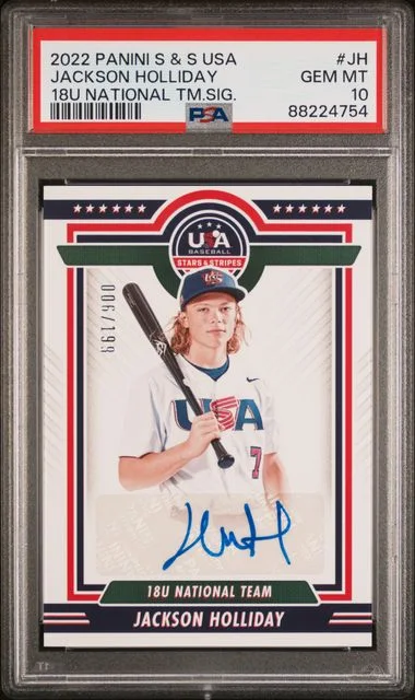 2022 Panini Jackson Holliday Stars & Stripes USA 18U National Team Signatures #JH card image
