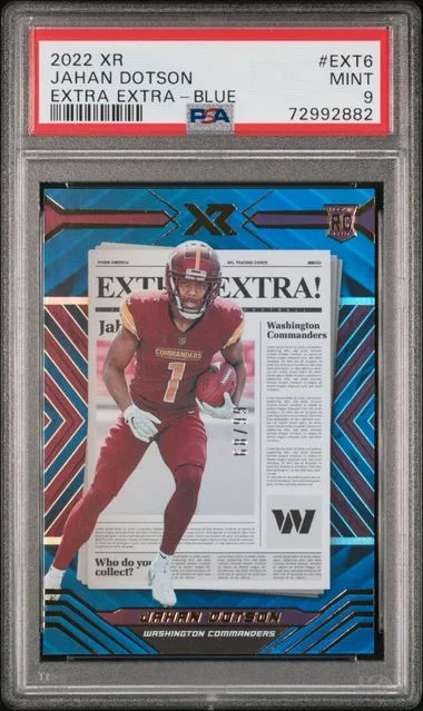 2022 Panini Jahan Dotson XR Extra Extra Blue #EXT-6 card image