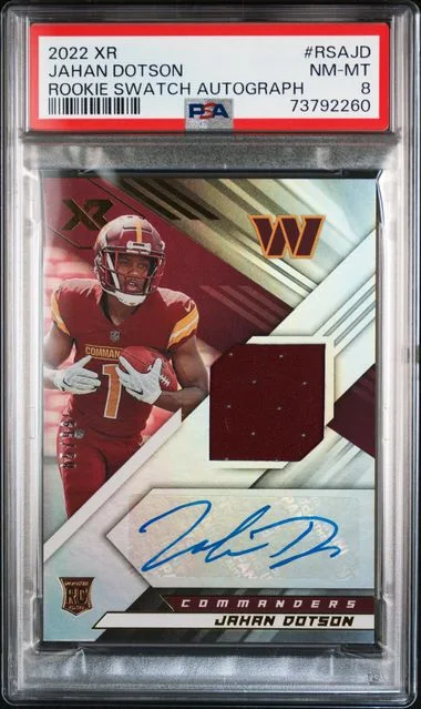 2022 Panini Jahan Dotson Xr Swatch Autographs #Rsajd card image