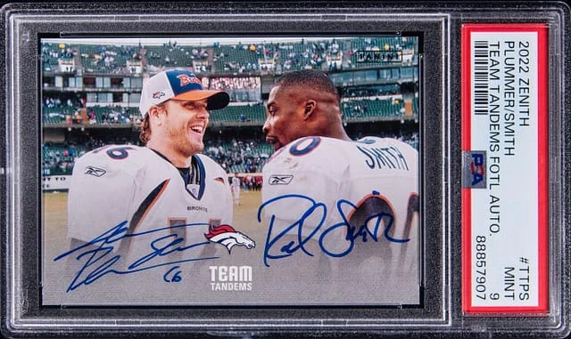 2022 Panini Jake Plummer/Rod Smith Zenith Team Tandems Autograph FOTL #TT-PS card image
