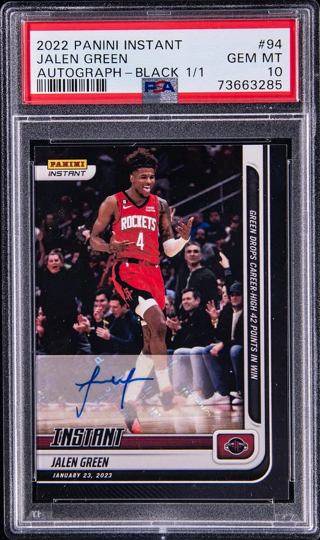 2022 Panini Jalen Instant Autograph-Black 1/1 #94 card image